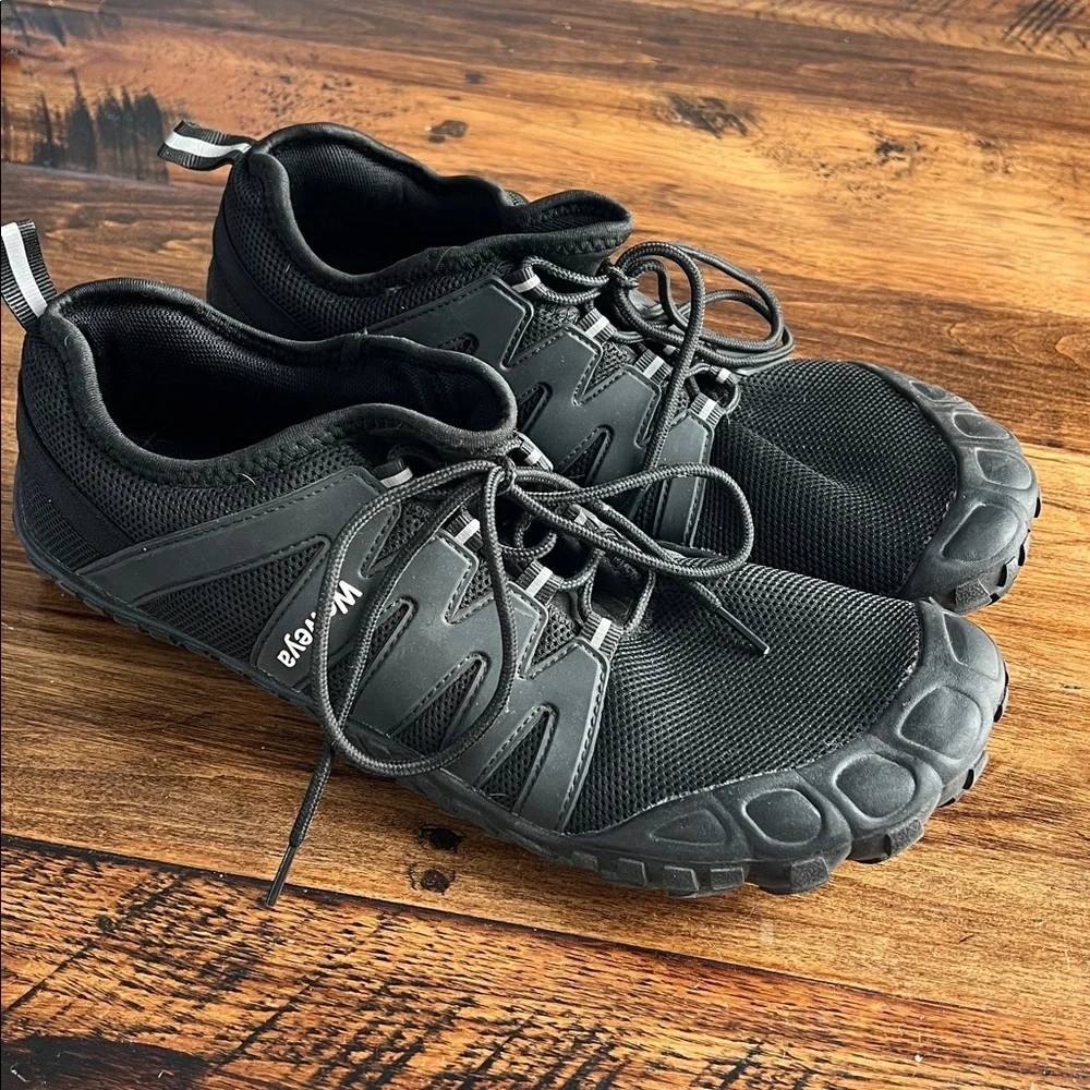 Weweya Black 45= Sz 11 Barefoot Men Minimalist Running Cross Training Shoe